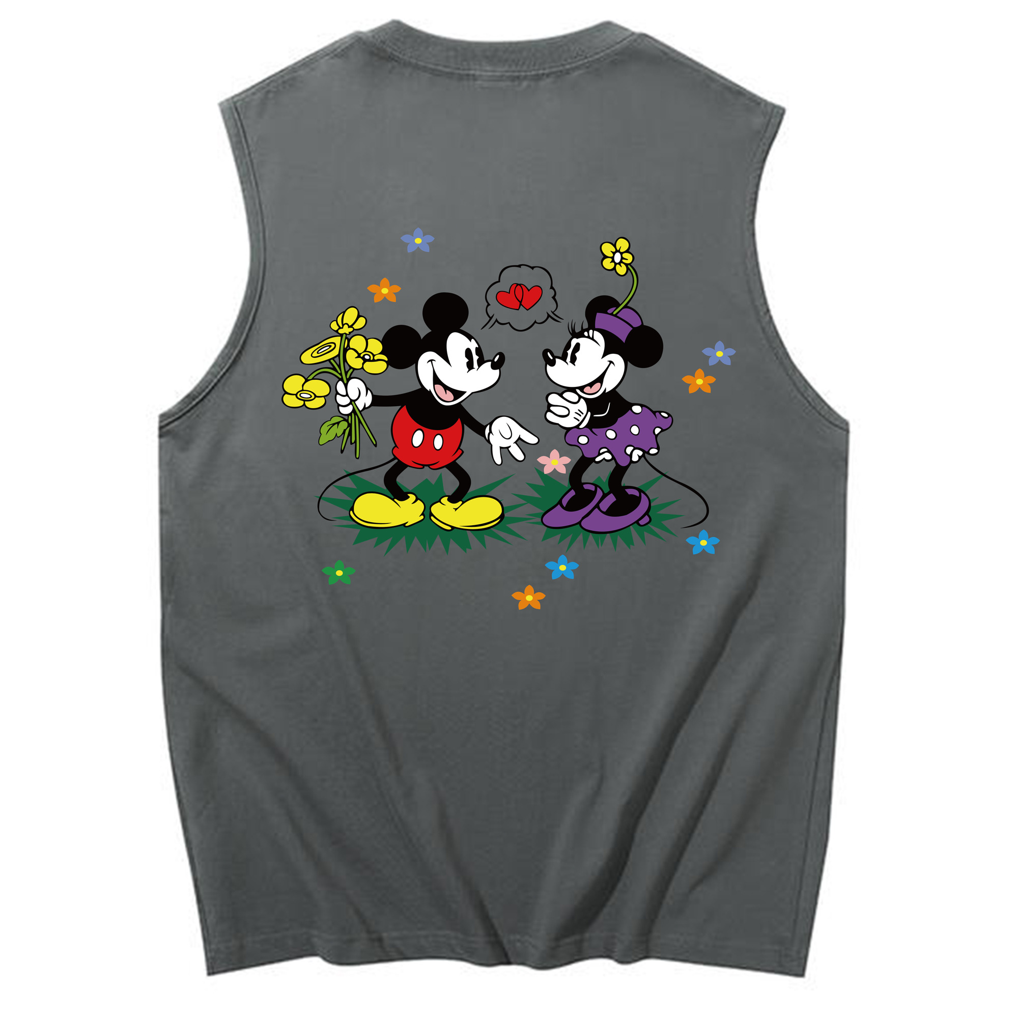 ミッキーマウス Mickey Mouse コットン100％タンクトップ（背面プリント）